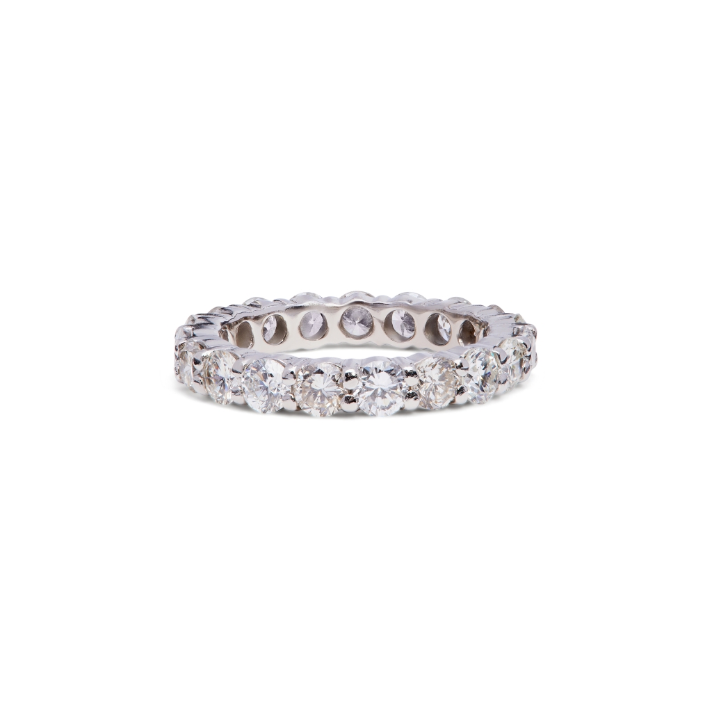 Full Eternity shared prong set 3mm diamond ring | Philippa Herbert