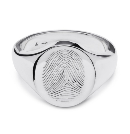 Fingerprint Engraved Signet Rings