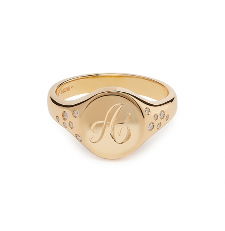 Initial Engraved Signet Ring