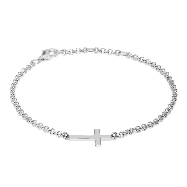 Philippa Herbert & Alexandra Felstead Silver Flat Cross Bracelet