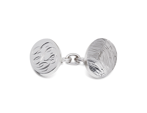 philippa herbert engraved silver cufflink chainlink