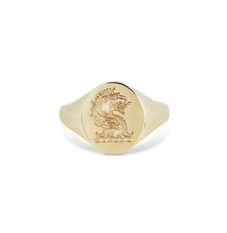 Engraved Signet Ring With Family Crest