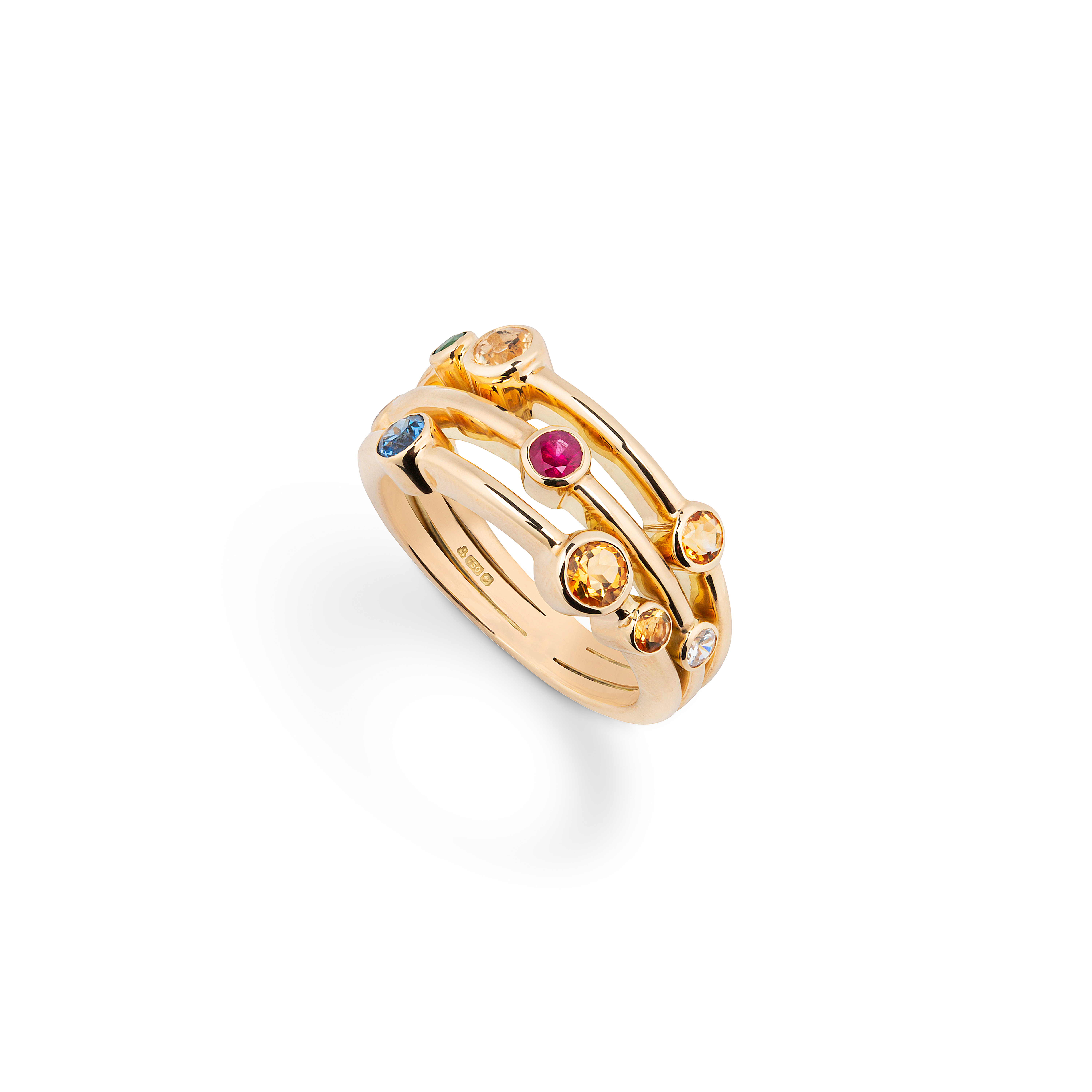 Solid Gold Ombre Birthstone Ring | Local Eclectic – local eclectic