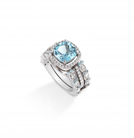 aquamarine and diamond ring and ring jacket
