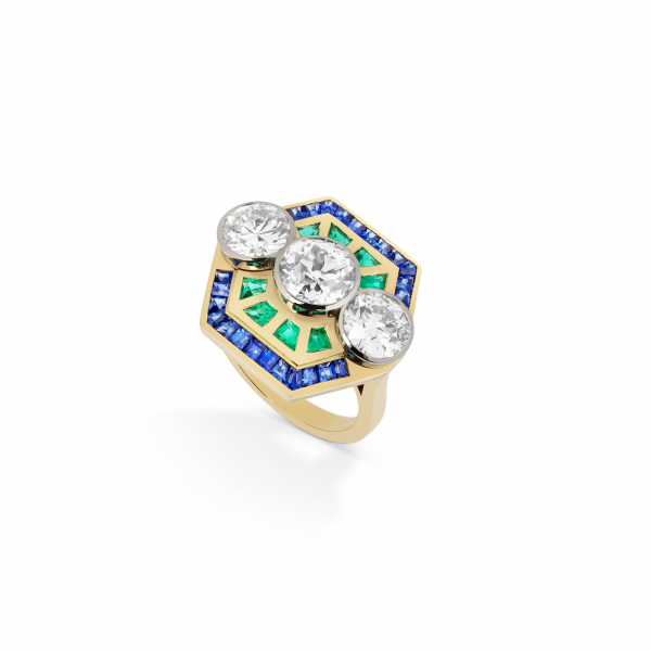 philippa-herbert-solid-18ct-yellow-gold-platinum-old-cut-diamonds-blue-sapphire-emerald-bespoke-engagement-ring