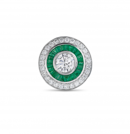 Diamond and emerald target ring