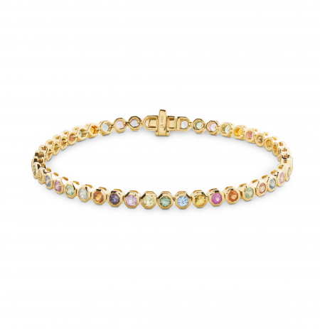 Octagonal pastel rainbow tennis bracelet