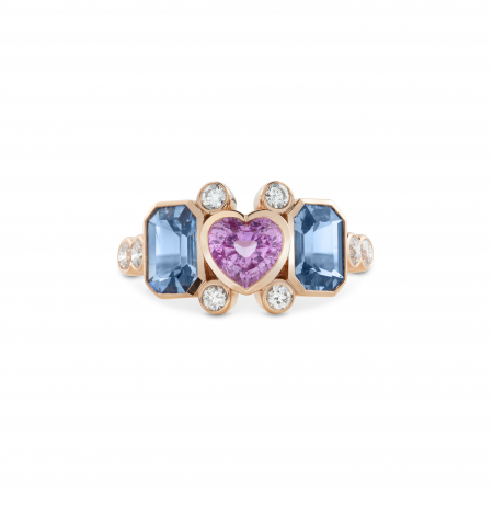 Pink and blue sapphire ring