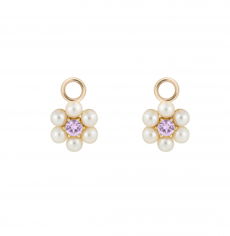 philippa herbert pearl and pink sapphire daisy drops