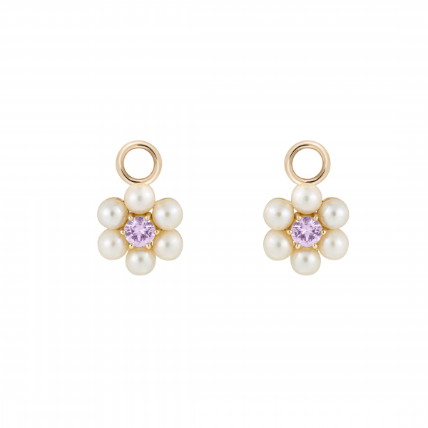 philippa herbert pearl and pink sapphire daisy drops