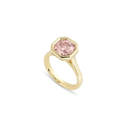 Pink Sapphire Hexagonal Solitaire
