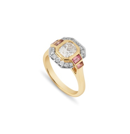 Diamond & Pink Tourmaline Mimi Ring